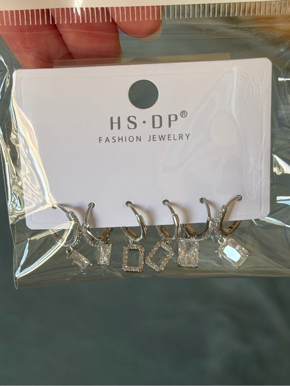 Silver  Dangle Hoop Earrings